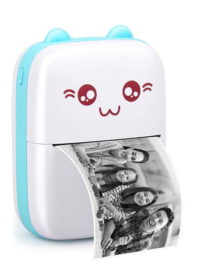 طابعة حرارية صغيرة محمولة - طابعة بلوتوث بدون حبر، متوافقة مع أندرويد وiOS | طابعة لاسلكية مدمجة للصور والملاحظات وقوائم المهام والدراسة والمنزل والمكتب والهدايا - مثالية للأطفال والطلاب والمحترفين - Image 1